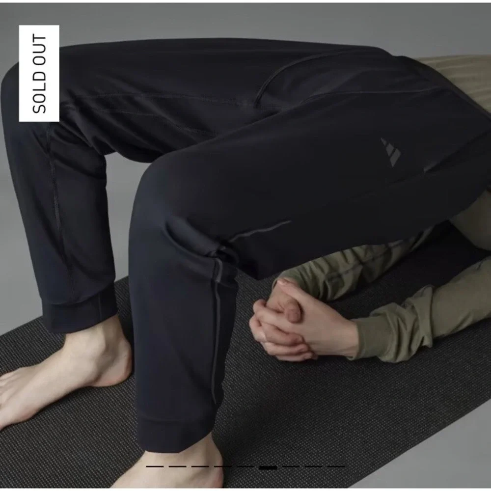 $70 NWT Adidas Aeroready Training Yoga Black Pants Men's Size Large Black HZ6319 - Picture 2 of 15